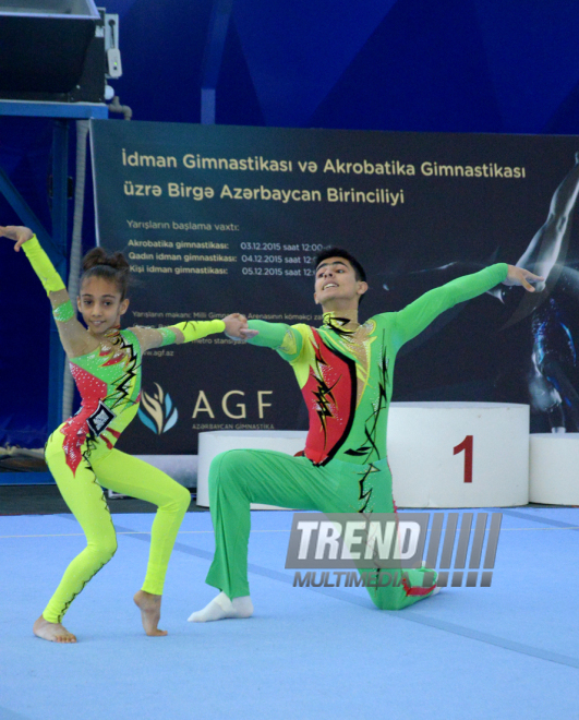 Bakıda idman gimnastikası və akrobatika gimnastikası üzrə Birgə Azərbaycan Birinciliyi start götürüb. Azərbaycan, 3 dekabr 2015